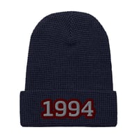 Image 3 of Embroidered Custom Year KiSS Waffle beanie - Unique Personalised - Handmade