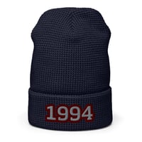 Image 4 of Embroidered Custom Year KiSS Waffle beanie - Unique Personalised - Handmade