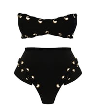 Image 3 of HMBD BLACK EYELETS BANDEAU BRA