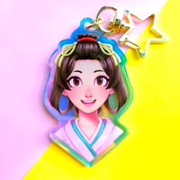 Image 2 of Ace Attorney Susato Mikotoba Rainbow Holographic Keychain