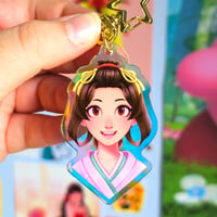 Image 1 of Ace Attorney Susato Mikotoba Rainbow Holographic Keychain