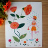 Affiche Fleur douche
