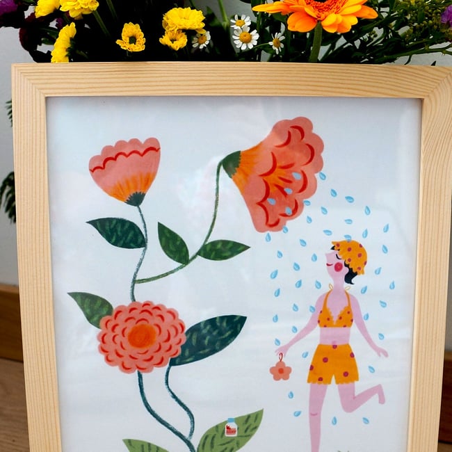 Affiche Fleur douche