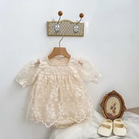 Image 1 of Lace Cream Romper 