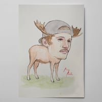 Justin Bieber the Crying Hmoose (original painting)