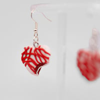 Image 2 of Red Velvet Heart Cake Earrings