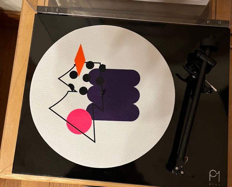 Image of "OPEN EYE SIGNALS" hand printed slipmat