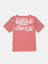 GIRLS ARE DRUGS® STRIPE TEE - RED / WHITE