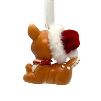 Image 2 of Retro Reindeer with Hat Christmas Tree Ornament