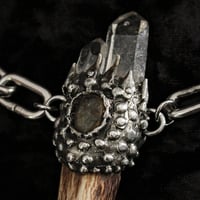Image 2 of Dead Good Antler and smoky quartz chunky steel necklace