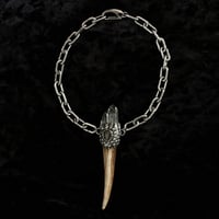 Image 1 of Dead Good Antler and smoky quartz chunky steel necklace