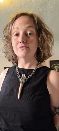 Image 4 of Dead Good Antler and smoky quartz chunky steel necklace