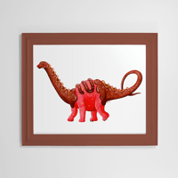 Image 2 of Chocolate Diplo'd Strawberry Art Print | Dessert Dino 8"x10" Art Reproduction