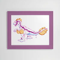 Image 2 of Raspberry Ripple Raptor Art Print | Dessert Dino 10"x8" Art Reproduction