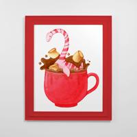 Image 2 of Plesiomint Hot Chocolate Art Print | Dessert Dino 8"x10" Art Reproduction