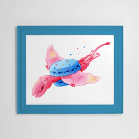 Image 2 of Dimacaron Art Print | Dessert Dino 10"x8" Art Reproduction