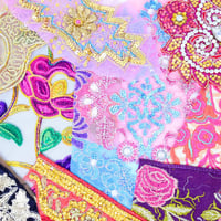 Image 4 of Boho Sari Fabric Patches Craft Pack 10 Pieces