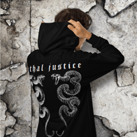 Image 4 of LETHAL JUSTICE SERPENTS Zipup Hoodie • NOIR