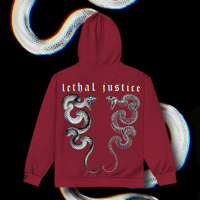 Image 1 of LETHAL JUSTICE SERPENTS Zipup Hoodie • BRGDY