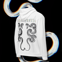 Image 3 of LETHAL JUSTICE SERPENTS Zipup Hoodie • WHITE