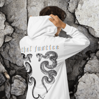 Image 4 of LETHAL JUSTICE SERPENTS Zipup Hoodie • WHITE