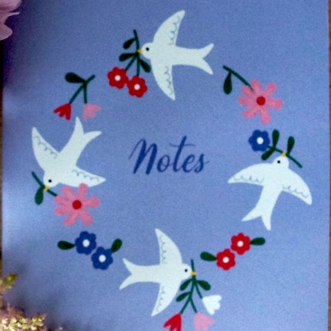 Carnet "notes" couronne printanière