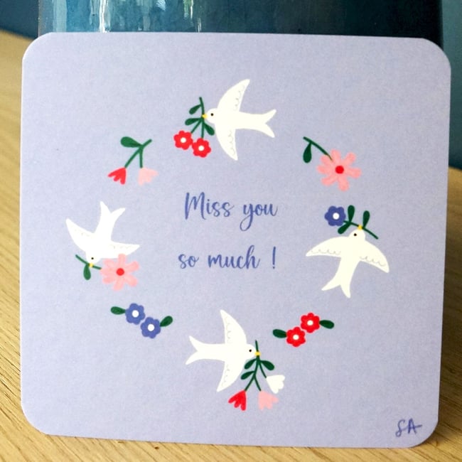 Carte couronne printanière