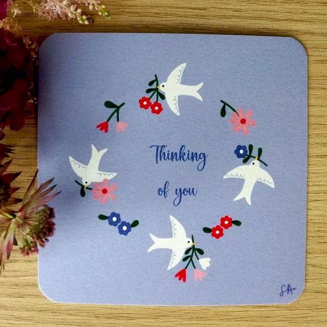 Carte couronne printanière