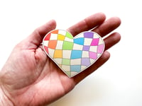 Image 1 of Checkerboard Rainbow - Heart Mosaic Sticker