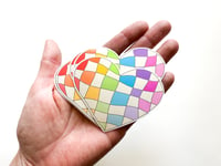 Image 3 of Checkerboard Rainbow - Heart Mosaic Sticker