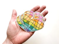 Image 3 of Pink Rainbow - Heart Mosaic Sticker 