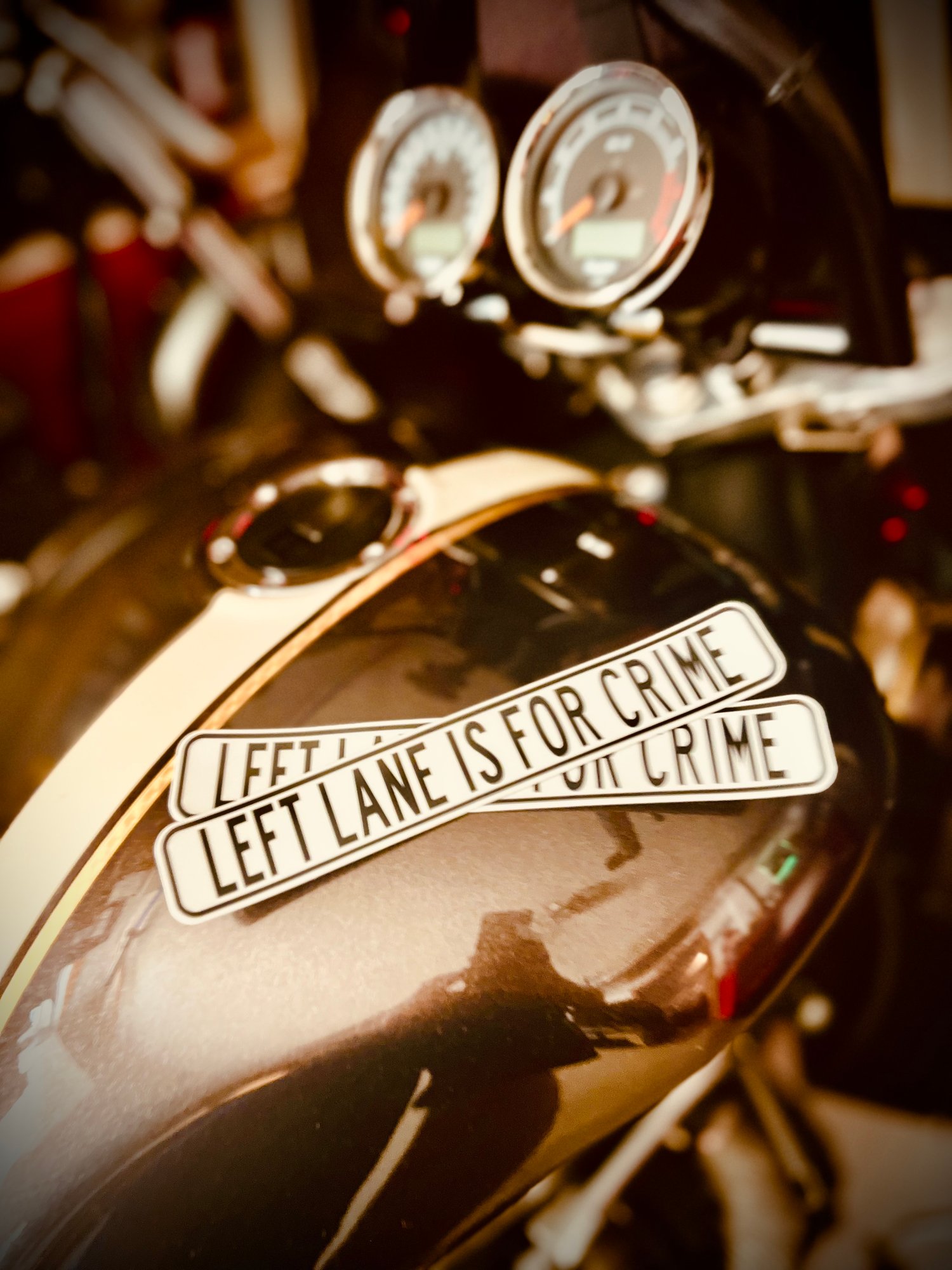 Image of Left Lane Is For Crime Visor Stickers (pair)