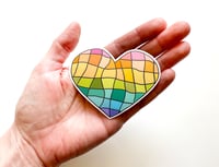 Image 1 of Pink Rainbow - Heart Mosaic Sticker 