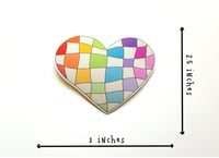 Image 2 of Checkerboard Rainbow - Heart Mosaic Sticker