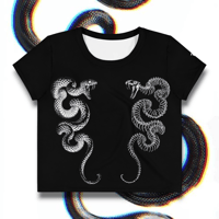 Image 1 of LETHAL SERPENTS Crop Top • NOIR