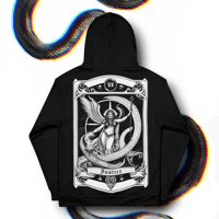 Image 3 of JUSTICE TAROT CARD Hoodie • NOIR