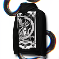 Image 5 of JUSTICE TAROT CARD Hoodie • NOIR