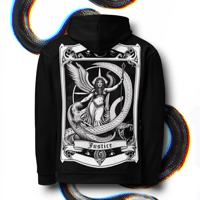 Image 2 of JUSTICE TAROT CARD Hoodie • NOIR