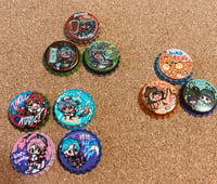 Image 1 of bottlecap buttons (enstars, omori, misc)