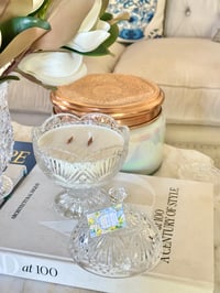 Image 1 of Italy Limoncello 540 Baccarat Double Wooden Wick Soy Candle in Itante Lidded Crystal