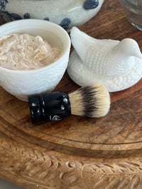 Image 4 of Duck on Nest Milk Glass Palo Santo Shaving Soap Set 