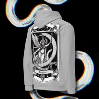 Image 2 of JUSTICE TAROT CARD Hoodie • SILVER