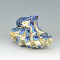 Image 1 of XXXL. Toxic Blue Ringed Octopus - Flamework Glass Octopus Sculpture