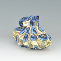 Image 2 of XXXL. Toxic Blue Ringed Octopus - Flamework Glass Octopus Sculpture