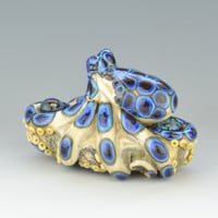 Image 6 of XXXL. Toxic Blue Ringed Octopus - Flamework Glass Octopus Sculpture