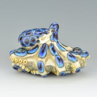 Image 8 of XXXL. Toxic Blue Ringed Octopus - Flamework Glass Octopus Sculpture