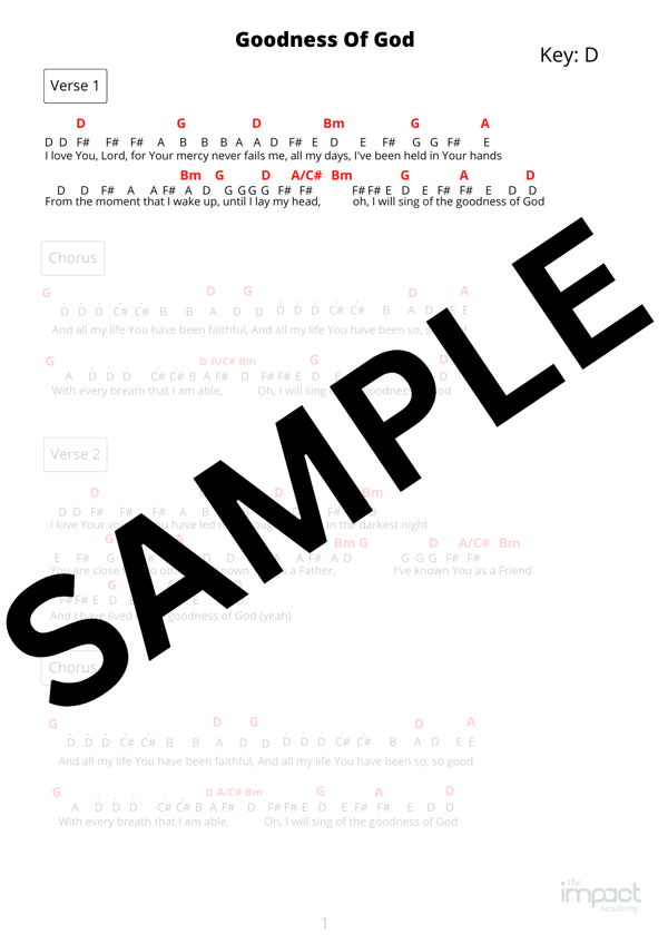 Image of (Lead Sheet) Goodness Of God