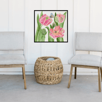 Image 5 of Apricot Parrot Tulips- original artwork