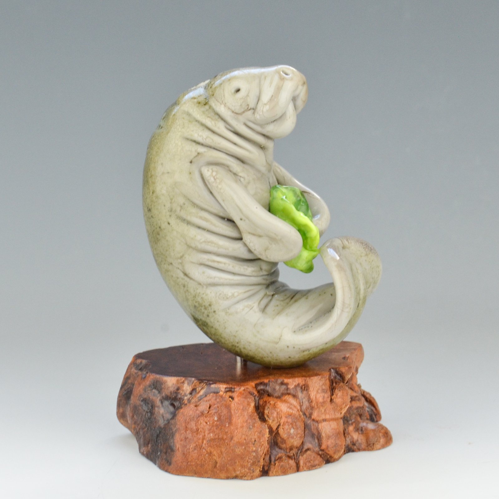 XXL Manatee - Lampwork Glass Sculpture Pendant Bead | Joy Munshower