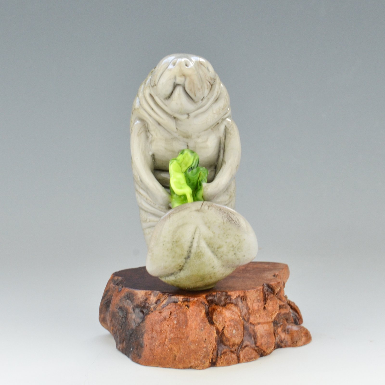 XXL Manatee - Lampwork Glass Sculpture Pendant Bead | Joy Munshower